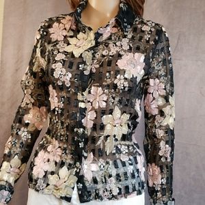 Le Caviar sheer blouse